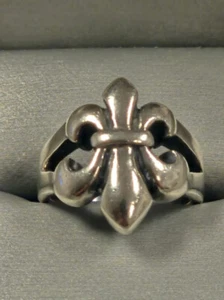 Anello Argento Sterling con Stemma Reale Fiore di Giglio - Foto 1 di 6
