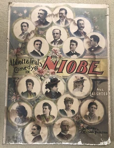 Póster de comedia de Abbott Teal's niobe Thomas Wylie litografía Barry Edward Paulson siglo 1800 - Imagen 1 de 13