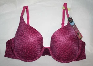 NWT MAIDENFORM PUSH UP BRA dreamwire convertible straps DM0066 PINK WINE animal - Picture 1 of 5