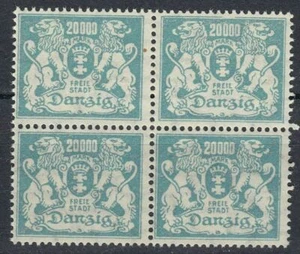 Danzig - 1920 ☀ Block of four Michel Nr. 153 ☀ MNH** - Picture 1 of 2