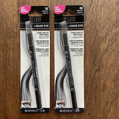 Milani Liquid Eye Liquid-Like Eye Liner Pencil Set (2) Color Graphite #06 Sealed - Image 1 of 2
