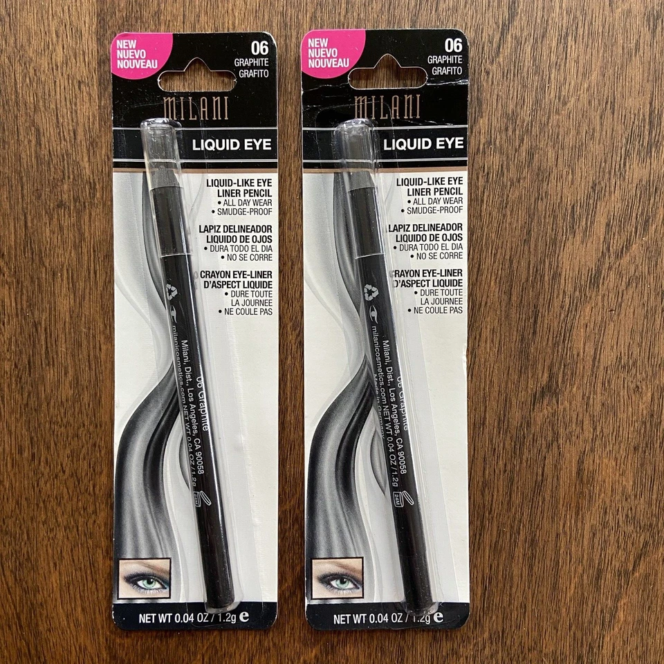 Liquid Milani Eye Eyeliner 06 Graphite Set of 3 Discontinued Color 717489858069