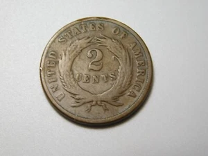 VINTAGE US COIN 1868   2 CENTS PIECE COIN - Picture 1 of 7
