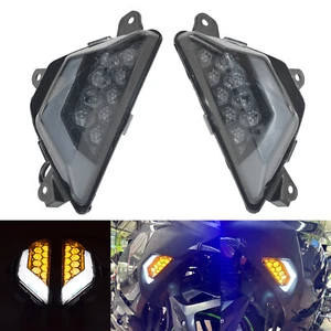 Luz de circulación diurna señal de giro frontal LED de humo para KAWASAKI ZX6R ZX25R ZX4R ZX4RR - Imagen 1 de 10