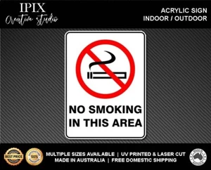 NO SMOKING IN THIS AREA - PROHIBITION | ACRYLIC | SIGN | HEALTH & SAFETY - Bild 1 von 6