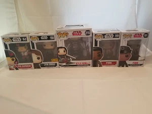 Lot 5 Funko POP! Star Wars - Finn, Kylo Ren, Jyn Erso & Poe - 59 62 150 191 215 - Picture 1 of 3