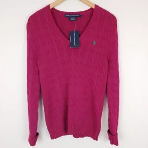 Ralph Lauren Sport Fuschia Cable Knit Sweater NWT - Picture 1 of 7