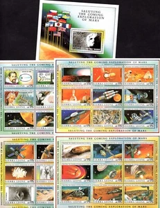 SIERRA LEONE 1990 SPACE MARS Sc. #1167-1170, 1171 THREE COMPLETE SETS 104 STAMPS - Picture 1 of 3