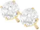 Vintage 2.01ct Diamond and 18ct Yellow Gold Stud Earrings