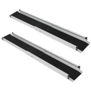 2.5-4FT Aluminum Telescoping Wheelchair Ramp Scooter Mobility Portable Ramp - Picture 1 of 14