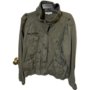 Style & Co Denim Jacket Womens XL Button Down And Full Zip Green 2% Spandex - Picture 1 of 7