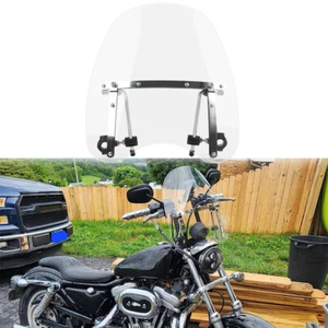 18"x16" Motorcycle Windshield Windscreen For Harley Davidson Sportster 883 1200 - Picture 1 of 13