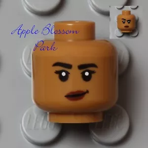 NUOVO LEGO Female Medium FLESH MINIFIG RAGAZZA SMILE HEAD con sopracciglia marrone scuro nero - Foto 1 di 8