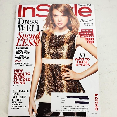 InStyle Magazine November 2014 Taylor Swift Single In City Dress Well Spend Less - Image 1 of 3