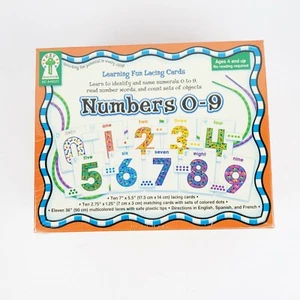 Key Education Learning Fun Lacing Cards Numbers 0-9 New Sealed - Imagen 1 de 4
