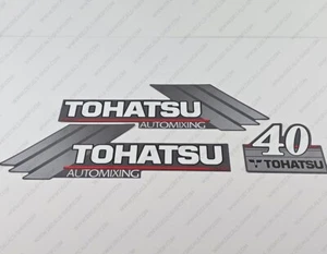 Juego de calcomanías de motor fueraborda de mezcla automática Tohatsu 40 HP reproducción 40 HP - Imagen 1 de 5