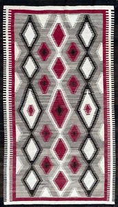Antique Navajo Rug, Dimond Design 4'2" x 7'6" #17435 - Picture 1 of 8