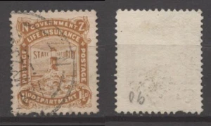 Nº: 126718 - NUEVA ZELANDA - "SEGURO DE VIDA" - UN SELLO ANTIGUO 1 1/2 d - ¡USADO!! - Imagen 1 de 1