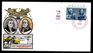 947 3c Stamp (1947) U. S. POSTAL SYSTEM CENTENARY FDC BY ZOO BAY CACHETS ! - Picture 1 of 1
