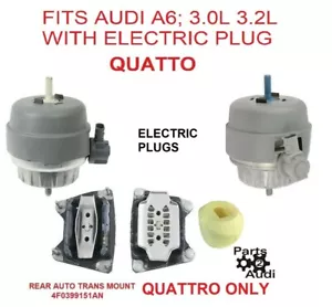 OEM ENGINE MOTOR TRANSMISSION MOUNT MOUNTS; SET, 3.2, 4.2L, Audi A6Q ELECTRIC - Picture 1 of 2