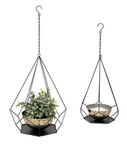 Blumenampel Innen Metall Wand Hängepflanzen 96095 2er Set mit Topf Modern Deko - Bild 1 von 6