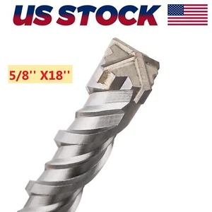 SDS PLUS 4 Cutter 5/8'' X 18'' Rotary Hammer Drill Bit For Concrete Masonry - Picture 1 of 9