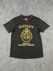 Harry Potter Shirt Mens Large Black And Red Hogwarts School Crest Graphic Jersey - Picture 1 of 12
