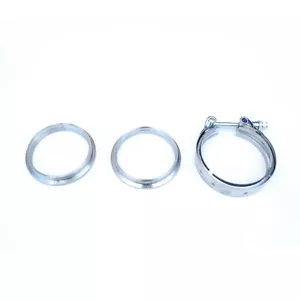 KIT DE ABRAZADERA DE BRIDA DE BANDA EN V DE 3,5" PULGADAS ADAPTADOR DE BRIDA DE ACERO SUAVE ESCAPE TURBO - Imagen 1 de 1