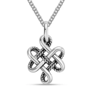 LeCalla 925 Sterling Silver Celtic Knot Antique Pendant Necklace for Women 18 In - Picture 1 of 7