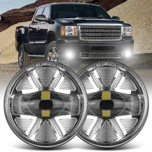 Front Chrome Bumper LED Fog Lights For GMC Sierra 1500 07-13 2500HD 3500HD 07-14 - Foto 1 di 11