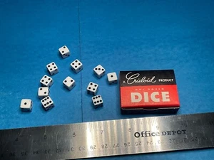 Box of 12 beautiful Vintage New old stock crisloid dice WHITE W-S - Picture 1 of 9