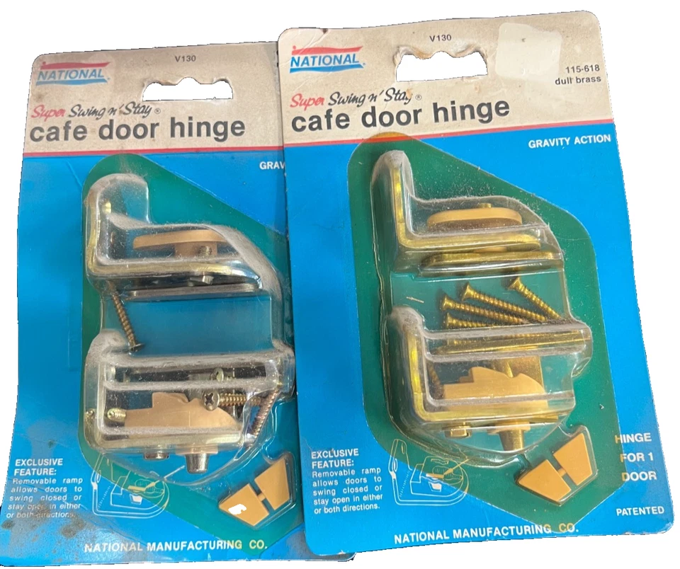 National Hardware Dpv130 Swing N Stay Cafe Door Hinge in Brass