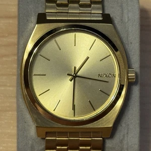 Nixon The Time Teller "Minimal" Gold Stainless Surf Men's Analog Watch RUNNING - Picture 1 of 9