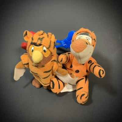 Vintage Disney Winnie the Pooh Tigger Movie Plush Backpack Clips Owl & Tigger - Image 1 of 4