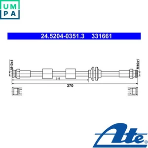 BRAKE HOSE 24.5204-0351.3 FOR OPEL ADAM D14/B14NEH 1.4L B14XER/14XEL 4cyl ADAM - Picture 1 of 9