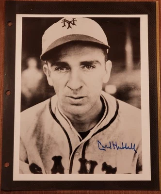 Carl Hubbell Auto New York Giants Vintage Original Baseball 8x10 Photo JSA HOF - Image 1 of 4