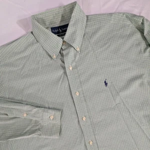 Ralph Lauren~Blake~M~Blue Label Herren~Baumwolle~grün blau weiß kariert~Longsleeve  - Bild 1 von 8