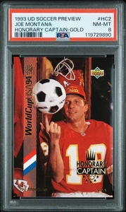 1993 Upper Deck World Cup Preview #HC2 Joe Montana Honorary Captains PSA 8 5564 - Picture 1 of 2