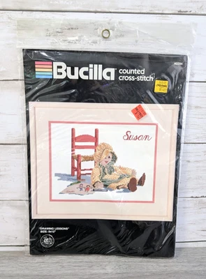 Kit de punto de cruz contado Bucilla lecciones de dibujo muñeca 9x12 #40294 NUEVO Foto 1 de 4