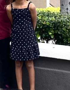 Girls size 8 Black sundress with adjustable straps With Small Daisy Print - Picture 1 of 8