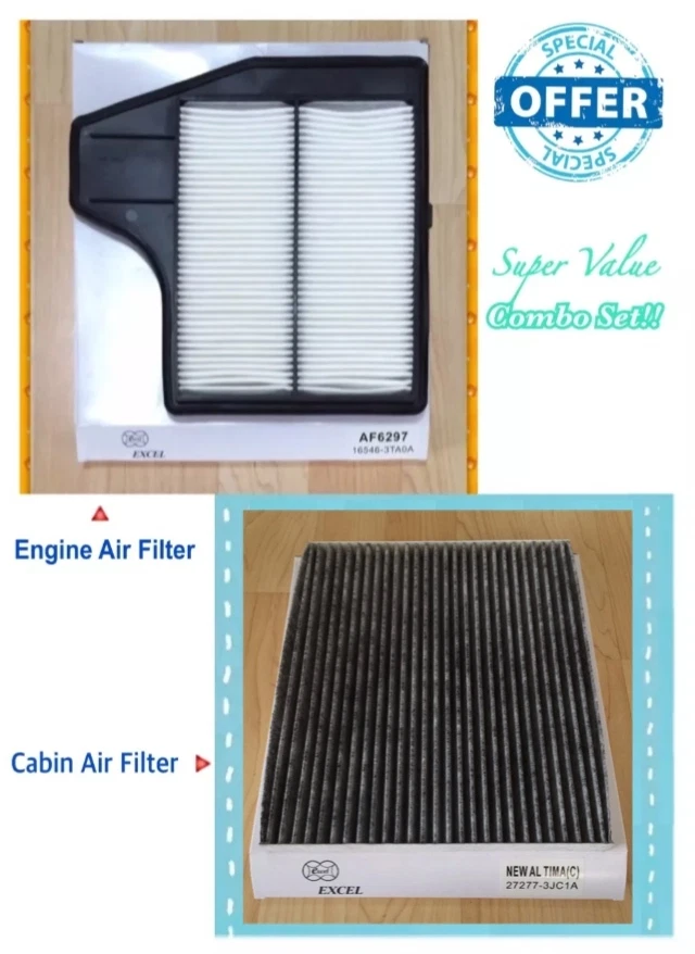 Filtro de aire de cabina de elemento de motor y carbono para Nissan Altima 2,5 L 4 cilindros ¡Excelente ajuste! Foto 1 de 1