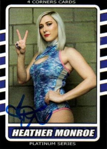 Heather Monroe Signed Wrestling Trading Card 4 Corner WWE Wrestler AEW Lucha - Picture 1 of 7