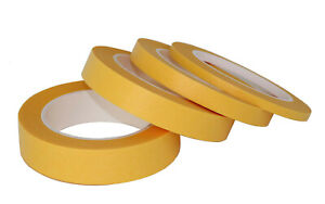 Automotive Painters Tape Yellow Masking Tape Set 1" 3/4" 1/2" 1/4" x60y