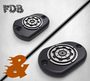 Fit H-D 2014-19 XL Smashing Gear Contrast Cut Front Rear Master Cylinder Cover - Foto 1 di 10