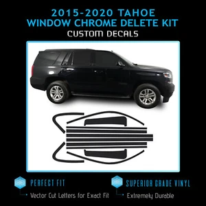 Kit de superposición de eliminación cromada ventana precortada para Chevrolet Tahoe 2015-2020 - NEGRO - Imagen 1 de 9