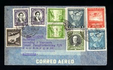 16949-CHILE-AIRMAIL COVER VALPARAISO to HAMBURG (germany) 1937.WWII.AEREO.