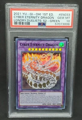 Yugioh PSA 10 GEM MINT Cyber Eternity Dragon (Green) LDS2-EN033 1st Edition - Image 1 of 2