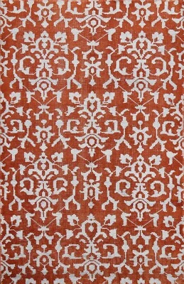 All-Over Damask Abstract Oriental Area Rug Wool/ SILK Handmade Modern 4x7 Carpet - Image 1 of 4