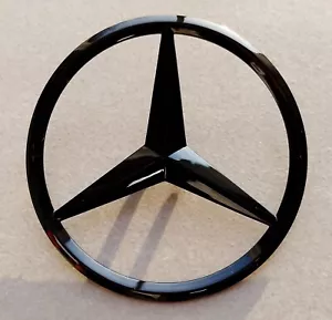 Logo Emblème Mercedes Étoile Noir Brillant coffre 2014-2021 82mm W205 Classe C - Foto 1 di 8