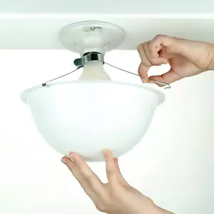 EZ Shade Ceiling Light Cover - Helps Exposed Bulbs 3 Pack, White - Picture 1 of 7